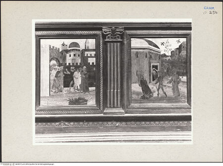 Vorderseite von Hutzel, Max [https://www.deutsche-digitale-bibliothek.de/content/lizenzen/rv-ez/] Coro dei Padri (Chor der Mönche)Kniebank mit MärtyrerdarstellungenBildfeld 8 und 9: Martyrium des heiligen Barnabas und des heiligen Stephanus - Gesamtansicht, bh600372_recto. Foto: Hutzel, Max.