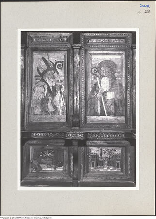 Vorderseite von Hutzel, Max [https://www.deutsche-digitale-bibliothek.de/content/lizenzen/rv-ez/] Coro dei Conversi (Laienchor)Sedilien mit Heiligen und EremitenBildfeld 7 und 8: Heiliger Blasius, Heiliger Antonius Abbas; Stilleben; Stadtansicht - Gesamtansicht, bh600379_recto. Foto: Hutzel, Max.