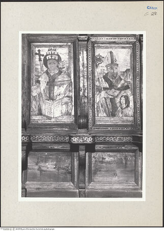 Vorderseite von Hutzel, Max [https://www.deutsche-digitale-bibliothek.de/content/lizenzen/rv-ez/] Coro dei Conversi (Laienchor)Sedilien mit Heiligen und EremitenBildfeld 5 und 6: Heiliger Gregor der Große, Heiliger Nikolaus - Gesamtansicht, bh600380_recto. Foto: Hutzel, Max.