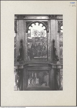 Vorderseite von Hutzel, Max [https://www.deutsche-digitale-bibliothek.de/content/lizenzen/rv-ez/] Coro dei Padri (Chor der Mönche)Dorsale mit neutestamentlichen SzenenBildfeld 17: Einzug nach Jerusalem; Szene aus der Geschichte des Kartäuserordens - Gesamtansicht, bh600388_recto. Foto: Hutzel, Max.