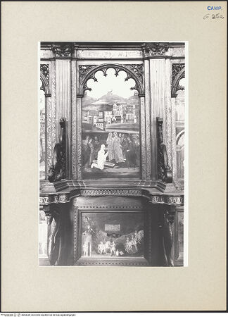 Vorderseite von Hutzel, Max [https://www.deutsche-digitale-bibliothek.de/content/lizenzen/rv-ez/] Coro dei Padri (Chor der Mönche)Dorsale mit neutestamentlichen SzenenBildfeld 16: Auferweckung des Lazarus; Szene aus der Geschichte des Kartäuserordens - Gesamtansicht, bh600389_recto. Foto: Hutzel, Max.