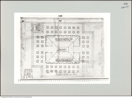 Vorderseite von Centro Studi Antonio Sangallo il Giovane, Montefiascone [https://www.deutsche-digitale-bibliothek.de/content/lizenzen/rv-ez/] Mausoleum von Halikarnass, Grundriss - , bh600601_recto. Foto.