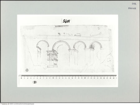 Vorderseite von Centro Studi Antonio Sangallo il Giovane, Montefiascone [https://www.deutsche-digitale-bibliothek.de/content/lizenzen/rv-ez/] Aufriss und Schnitt der Augustus-Brücke von Narni - , bh600617_recto. Foto.