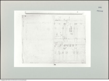 Vorderseite von Centro Studi Antonio Sangallo il Giovane, Montefiascone [https://www.deutsche-digitale-bibliothek.de/content/lizenzen/rv-ez/] Rom, Marcellustheater, Fassadenstudie - , bh600620_recto. Foto.