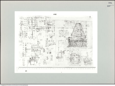 Vorderseite von Centro Studi Antonio Sangallo il Giovane, Montefiascone [https://www.deutsche-digitale-bibliothek.de/content/lizenzen/rv-ez/] Mausoleum von Halikarnass, Grundrissstudie - , bh600624_recto. Foto.