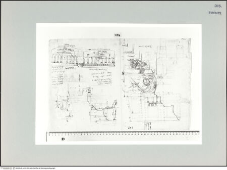 Vorderseite von Centro Studi Antonio Sangallo il Giovane, Montefiascone [https://www.deutsche-digitale-bibliothek.de/content/lizenzen/rv-ez/] Studien zu den römischen Tempeln des Forum Holitorium - , bh600648_recto. Foto.