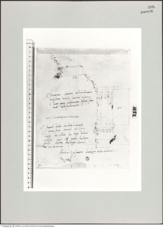 Vorderseite von Centro Studi Antonio Sangallo il Giovane, Montefiascone [https://www.deutsche-digitale-bibliothek.de/content/lizenzen/rv-ez/] Studie nach einem Gebälk - , bh600672_recto. Foto.