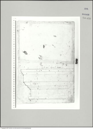 Vorderseite von Centro Studi Antonio Sangallo il Giovane, Montefiascone [https://www.deutsche-digitale-bibliothek.de/content/lizenzen/rv-ez/] Studie nach dorischem Kapitell - , bh600692_recto. Foto.