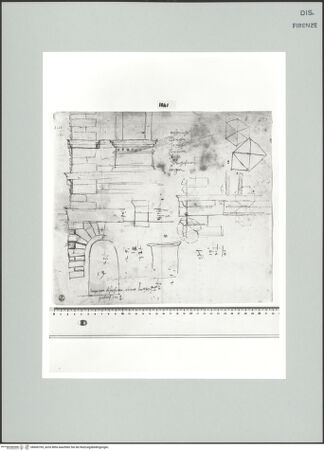 Vorderseite von Centro Studi Antonio Sangallo il Giovane, Montefiascone [https://www.deutsche-digitale-bibliothek.de/content/lizenzen/rv-ez/] Rom, Entwurfsskizze der Fassade für den Palazzo von Antonio Sanseverino - , bh600765_recto. Foto.