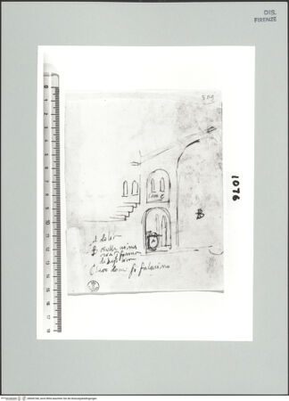 Vorderseite von Centro Studi Antonio Sangallo il Giovane, Montefiascone [http://creativecommons.org/publicdomain/mark/1.0/] Schnitt durch ein Gebäude mit Gewölbekellern - , bh600768_recto. Foto.