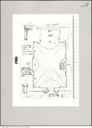 Vorderseite von Centro Studi Antonio Sangallo il Giovane, Montefiascone [https://www.deutsche-digitale-bibliothek.de/content/lizenzen/rv-ez/] Rom, Vatikanischer Palast, Grundriss der Cappella Paolina - , bh600785_recto. Foto.