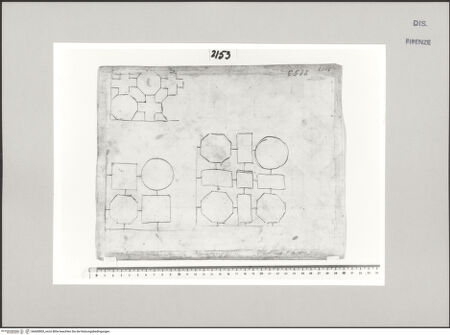 Vorderseite von Centro Studi Antonio Sangallo il Giovane, Montefiascone [https://www.deutsche-digitale-bibliothek.de/content/lizenzen/rv-ez/] Studie zur Grundstruktur einer Kassettendecke - , bh600805_recto. Foto.