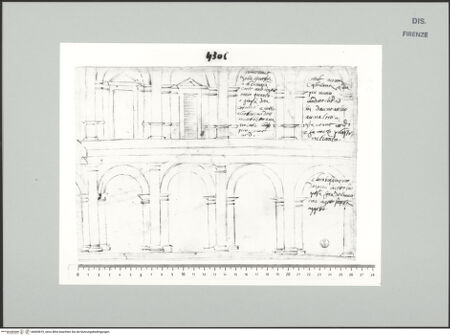 Vorderseite von Centro Studi Antonio Sangallo il Giovane, Montefiascone [https://www.deutsche-digitale-bibliothek.de/content/lizenzen/rv-ez/] Civita Castellana, Rocca, Fassadenaufriss von Erdgeschoss und Piano Nobile - , bh600819_recto. Foto.
