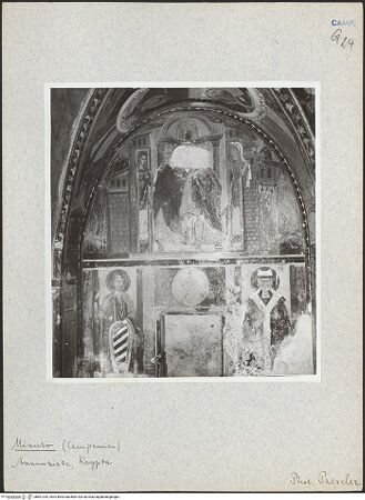 Vorderseite von unbekannt [https://www.deutsche-digitale-bibliothek.de/content/lizenzen/rv-fz/] Szenen aus dem Leben Christi, Marias und des heiligen NikolausDekoration der Westwand - Teilansicht, bh601339_recto. Foto: Paeseler, Wilhelm.