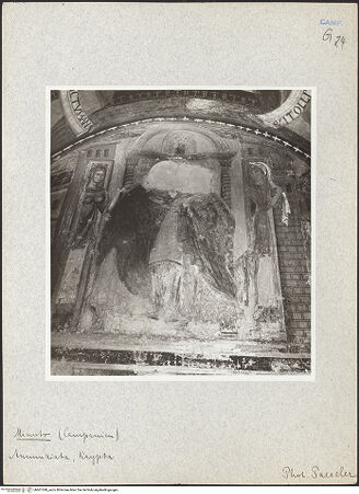 Vorderseite von unbekannt [https://www.deutsche-digitale-bibliothek.de/content/lizenzen/rv-fz/] Szenen aus dem Leben Christi, Marias und des heiligen NikolausDekoration der WestwandHeimsuchung - Teilansicht, bh601340_recto. Foto: Paeseler, Wilhelm.