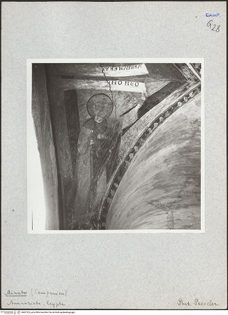 Vorderseite von unbekannt [https://www.deutsche-digitale-bibliothek.de/content/lizenzen/rv-fz/] Christus Pantokrator zwischen Heiligen und Propheten - David, bh601355_recto. Foto: Paeseler, Wilhelm.