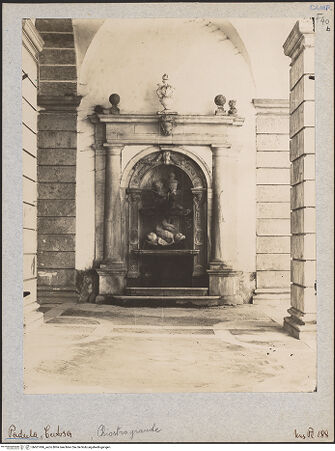 Vorderseite von Bibliotheca Hertziana [https://www.deutsche-digitale-bibliothek.de/content/lizenzen/rv-fz/] Wandbrunnen - Gesamtansicht, bh601496_recto. Foto: Lindner, Paul.