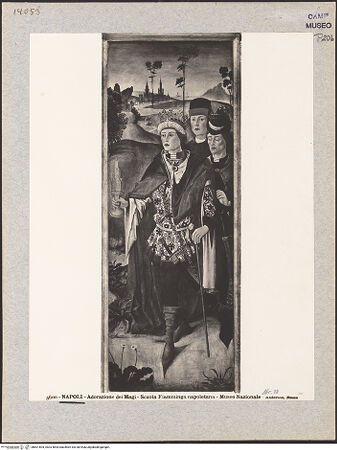Vorderseite von Alinari [https://www.deutsche-digitale-bibliothek.de/content/lizenzen/rv-fz/] Robert d'Anjou und Karl von Kalabrien als die heiligen KönigeRecto: Karl von Kalabrien; Verso: die Annunziata - Vorderseite: Karl von Kalabrien, als anbetender König, bh601504_recto. Foto.