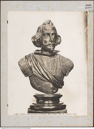 Vorderseite von Alinari [https://www.deutsche-digitale-bibliothek.de/content/lizenzen/rv-ez/] Porträt des Francesco Moncada Marquis von Ajtone - Gesamtansicht, bh601539_recto. Foto.