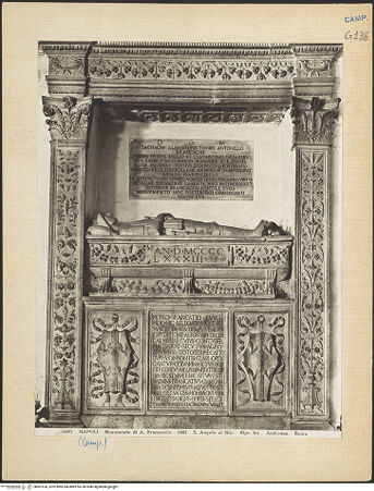 Vorderseite von Alinari [https://www.deutsche-digitale-bibliothek.de/content/lizenzen/rv-ez/] Grabmal des Pietro Brancaccio (gest. 1483) - Gesamtansicht, bh601550_recto. Foto.