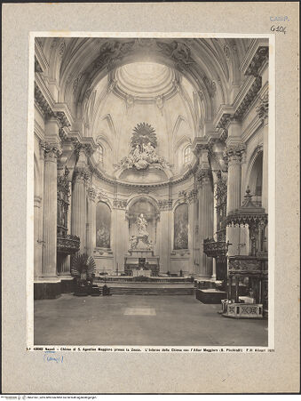 Vorderseite von Alinari [https://www.deutsche-digitale-bibliothek.de/content/lizenzen/rv-ez/] Sant'Agostino alla ZeccaSant'Agostino alla Zecca - Langhaus Richtung Presbyterium, bh601561_recto. Foto.