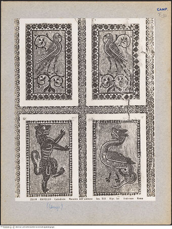 Vorderseite von Alinari [https://www.deutsche-digitale-bibliothek.de/content/lizenzen/rv-ez/] Evangelienkanzel - Detail: Vögel, Löwe und Drache, bh601641_recto. Foto.