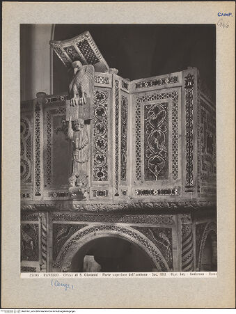 Vorderseite von Alinari [https://www.deutsche-digitale-bibliothek.de/content/lizenzen/rv-ez/] Lesepult, bh601661_recto. Foto.