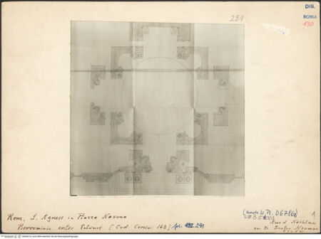 Vorderseite von Bibliotheca Hertziana [http://creativecommons.org/publicdomain/mark/1.0/] Codex Corsinianus (Cod. 168)Grundrissentwurf - Grundriss, bh604216_recto. Foto.