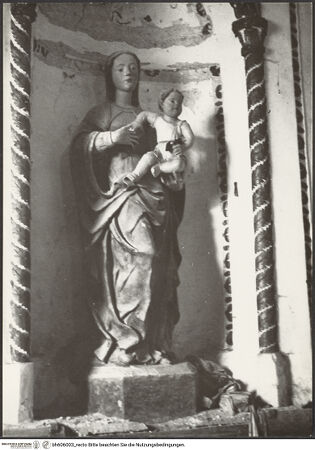 Vorderseite von unbekannt [https://www.deutsche-digitale-bibliothek.de/content/lizenzen/rv-fz/] Madonna - Gesamtansicht, bh606003_recto. Foto.