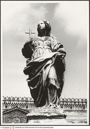 Vorderseite von unbekannt [https://www.deutsche-digitale-bibliothek.de/content/lizenzen/rv-fz/] Statue der heiligen Sylvia - Gesamtansicht, bh606080_recto. Foto.