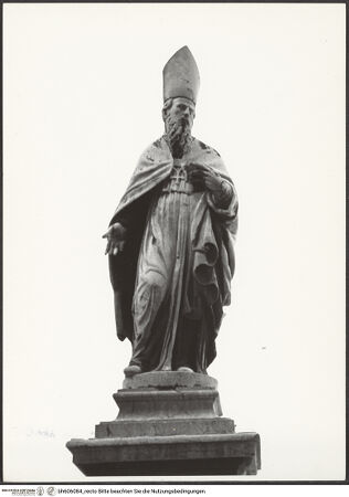 Vorderseite von unbekannt [https://www.deutsche-digitale-bibliothek.de/content/lizenzen/rv-fz/] Statue des heiligen Mamilianus - Gesamtansicht, bh606084_recto. Foto.
