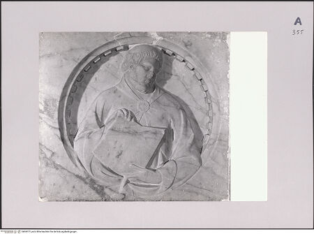 Vorderseite von Istituto di Storia dell'Arte, Università Pisa [https://www.deutsche-digitale-bibliothek.de/content/lizenzen/rv-ez/] Vier Heilige und Inschrifttafel (Prov. Ehrenmal? des heiligen Oktavian von Volterra)Der heilige Justus von Volterra - , bh606121_recto. Foto.