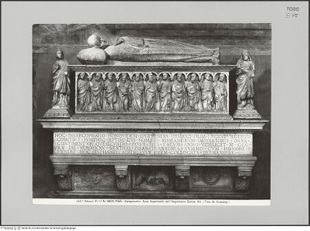 Vorderseite von Alinari [https://www.deutsche-digitale-bibliothek.de/content/lizenzen/rv-ez/] Grabmal Kaiser Heinrichs VII. - Sarkophag mit Gisant, bh606128_recto. Foto.