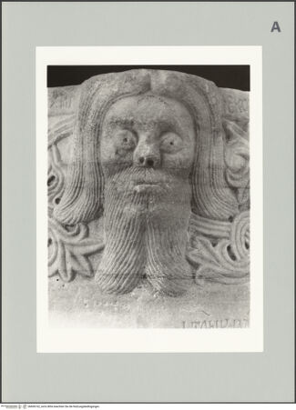 Vorderseite von unbekannt [https://www.deutsche-digitale-bibliothek.de/content/lizenzen/rv-ez/] Taufbecken - Detail: bärtiger Kopf, bh606162_recto. Foto.