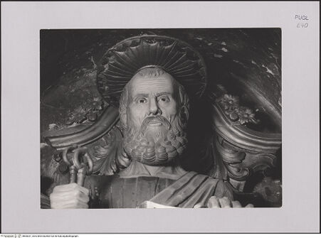 Vorderseite von Guido, Giovanni, Lecce [https://www.deutsche-digitale-bibliothek.de/content/lizenzen/rv-ez/] Heiliger Petrus - Detail: Kopf, bh606321_recto. Foto.
