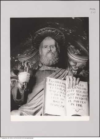 Vorderseite von Guido, Giovanni, Lecce [https://www.deutsche-digitale-bibliothek.de/content/lizenzen/rv-ez/] Heiliger Petrus - Detail: Kopf und Oberkörper, bh606322_recto. Foto.