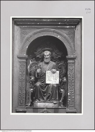 Vorderseite von Pinacoteca Provinciale di Bari [https://www.deutsche-digitale-bibliothek.de/content/lizenzen/rv-ez/] Heiliger Petrus - Gesamtansicht mit Nische, bh606324_recto. Foto.
