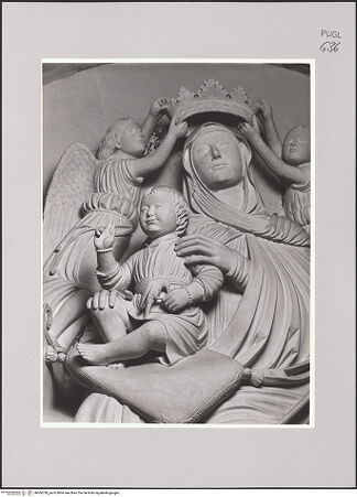 Vorderseite von Gernone ? [https://www.deutsche-digitale-bibliothek.de/content/lizenzen/rv-ez/] Madonna - Detail: obere Hälfte, bh606338_recto. Foto.