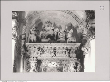 Vorderseite von Guido, Giovanni, Lecce [https://www.deutsche-digitale-bibliothek.de/content/lizenzen/rv-ez/] Krippe - Detail: Oberer Teil: Drei heilige Könige und Hirten, bh606384_recto. Foto.