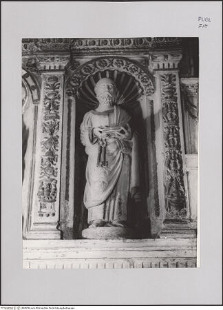 Vorderseite von Guido, Giovanni, Lecce [https://www.deutsche-digitale-bibliothek.de/content/lizenzen/rv-fz/] Altar - Detail: Heiliger Petrus, bh606396_recto. Foto.