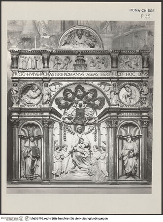 Vorderseite von ICCD [https://www.deutsche-digitale-bibliothek.de/content/lizenzen/rv-ez/] Altar der Cappella Salviati - Gesamtansicht, bh606710_recto. Foto.