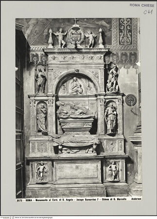Vorderseite von Alinari [https://www.deutsche-digitale-bibliothek.de/content/lizenzen/rv-ez/] Grabmal für Kardinal Giovanni Michiel und Bischof Antonio Orso - , bh606720_recto. Foto.