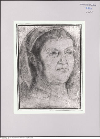 Vorderseite von Sotheby's [https://www.deutsche-digitale-bibliothek.de/content/lizenzen/rv-ez/] Kopf einer Frau - , bh607004_recto. Foto.