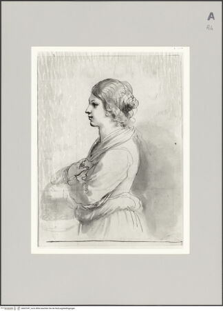 Vorderseite von Sotheby's [https://www.deutsche-digitale-bibliothek.de/content/lizenzen/rv-ez/] Halbfigürliche Studie eines Mädchens im Profil - , bh607047_recto. Foto.