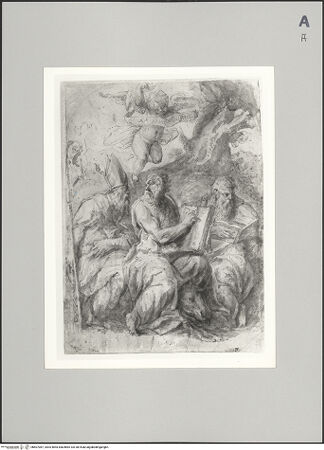 Vorderseite von Sotheby's [https://www.deutsche-digitale-bibliothek.de/content/lizenzen/rv-ez/] Die heiligen Lukas, Blasius und Dominikus - , bh607087_recto. Foto.