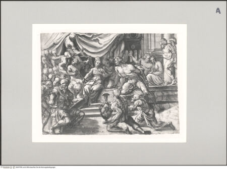 Vorderseite von Sotheby's [https://www.deutsche-digitale-bibliothek.de/content/lizenzen/rv-ez/] Versammlung um eine bekrönte Frau - , bh607090_recto. Foto.