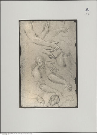 Vorderseite von Sotheby's [https://www.deutsche-digitale-bibliothek.de/content/lizenzen/rv-ez/] Studien von Armen und Händen und Oberkörper einer jungen Frau mit Kleinkind (recto) - , bh607128_recto. Foto.