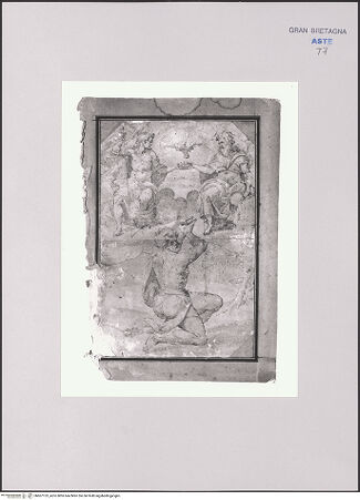 Vorderseite von Sotheby's [https://www.deutsche-digitale-bibliothek.de/content/lizenzen/rv-ez/] Die Dreifaltigkeit erscheint einem Bittsteller - , bh607133_recto. Foto.