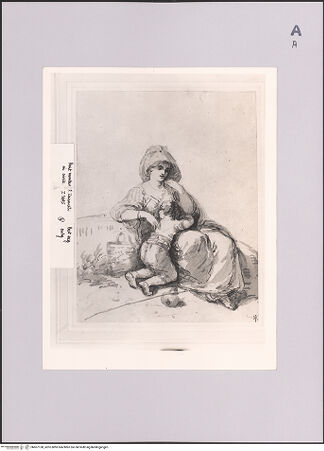 Vorderseite von Sotheby's [https://www.deutsche-digitale-bibliothek.de/content/lizenzen/rv-ez/] Junge Frau mit Kind bei der Rast - , bh607138_recto. Foto.