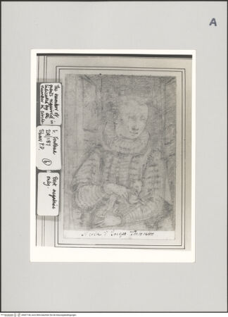 Vorderseite von Sotheby's [https://www.deutsche-digitale-bibliothek.de/content/lizenzen/rv-ez/] Porträt einer Dame mit Hündchen auf dem Arm - , bh607148_recto. Foto.